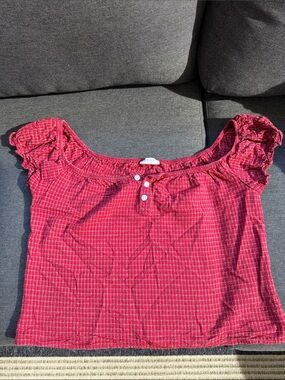 Brandy Melville red checkered top